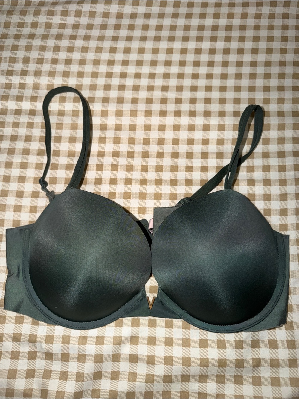 Victoria's Secret Padded T-Shirt Bra in Dark Green